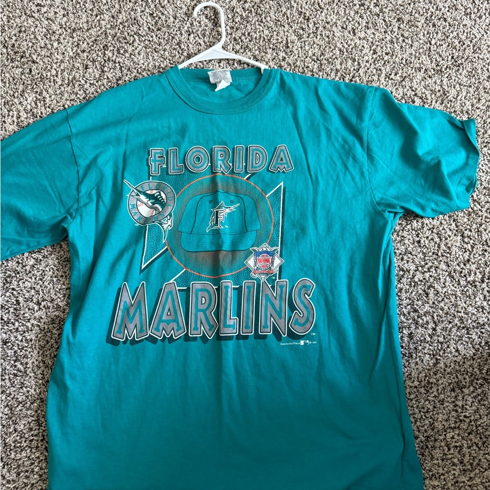 Vintage Florida Marlins Teal Graphic T-Shirt